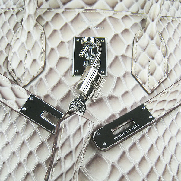 Replica Hermes Birkin 30CM Fish Veins Leather Bag Cream 6088 On Sale - Click Image to Close